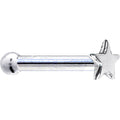 Solid 14K White Gold Star Nose Ring
