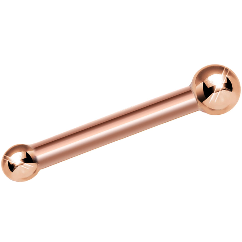 Solid 14K Rose Gold 1.5mm Ball Nose Ring