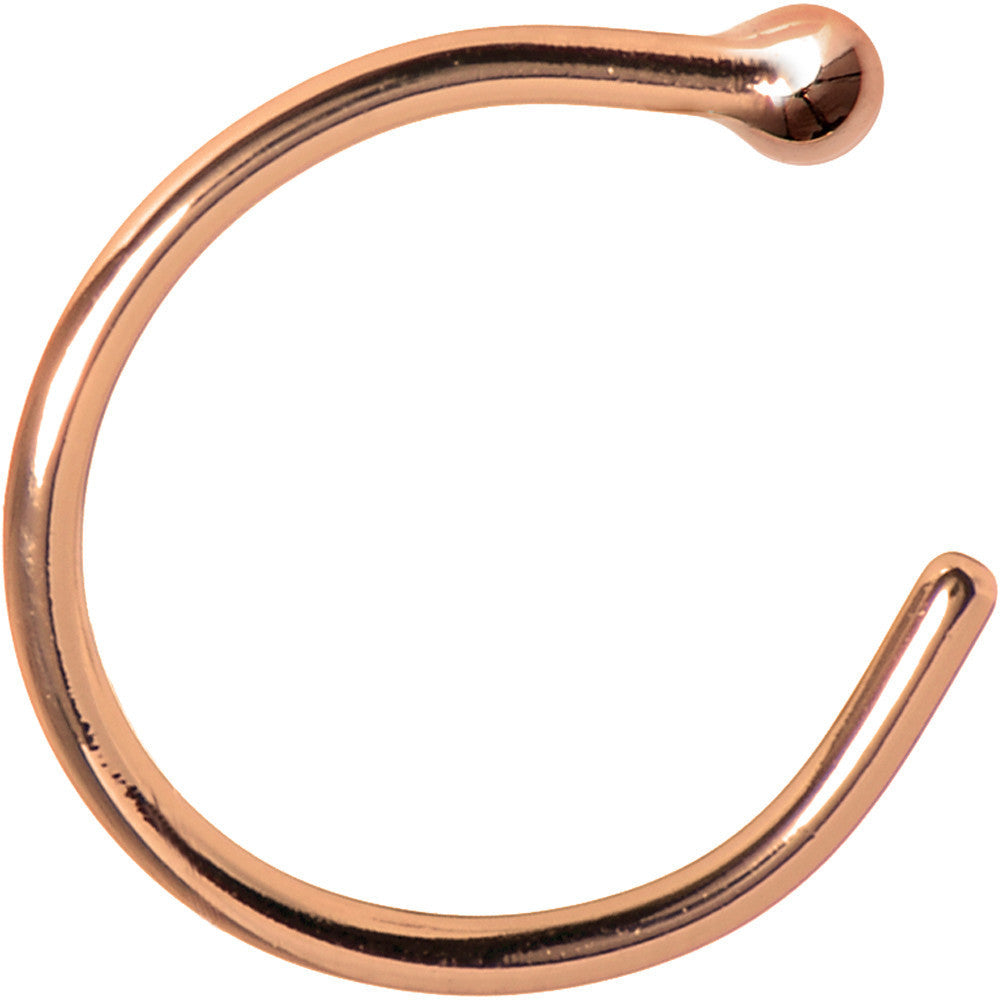 20G 5/16 Solid 14K Rose Gold Nose Hoop