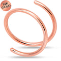 14k Solid Rose Gold Double Hoop Nose Spiral Nose Ring