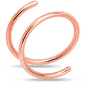 Double Hoop Nose 14k Rose Gold Filled Spiral Nose Ring 20G 8mm Right
