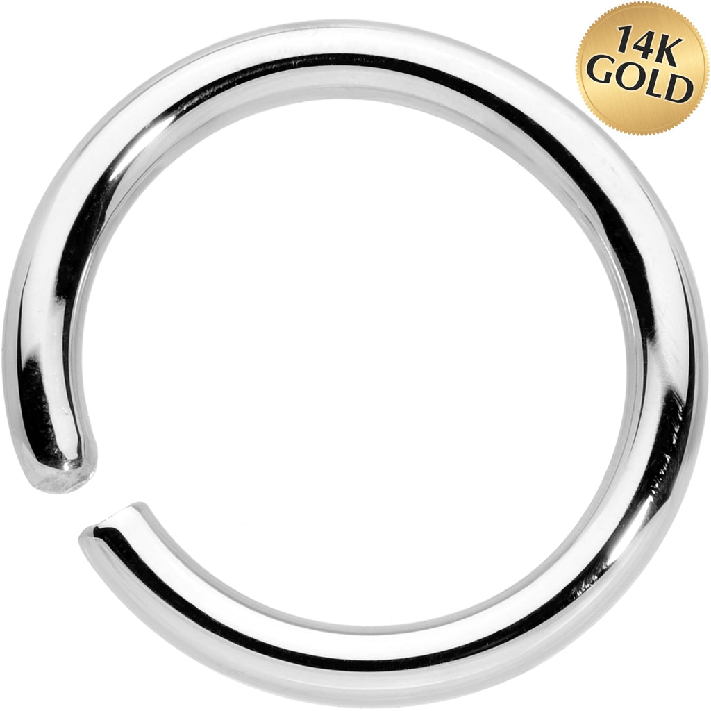 14G 3/8 Handcrafted Solid 14k White Gold Seamless Circular Ring