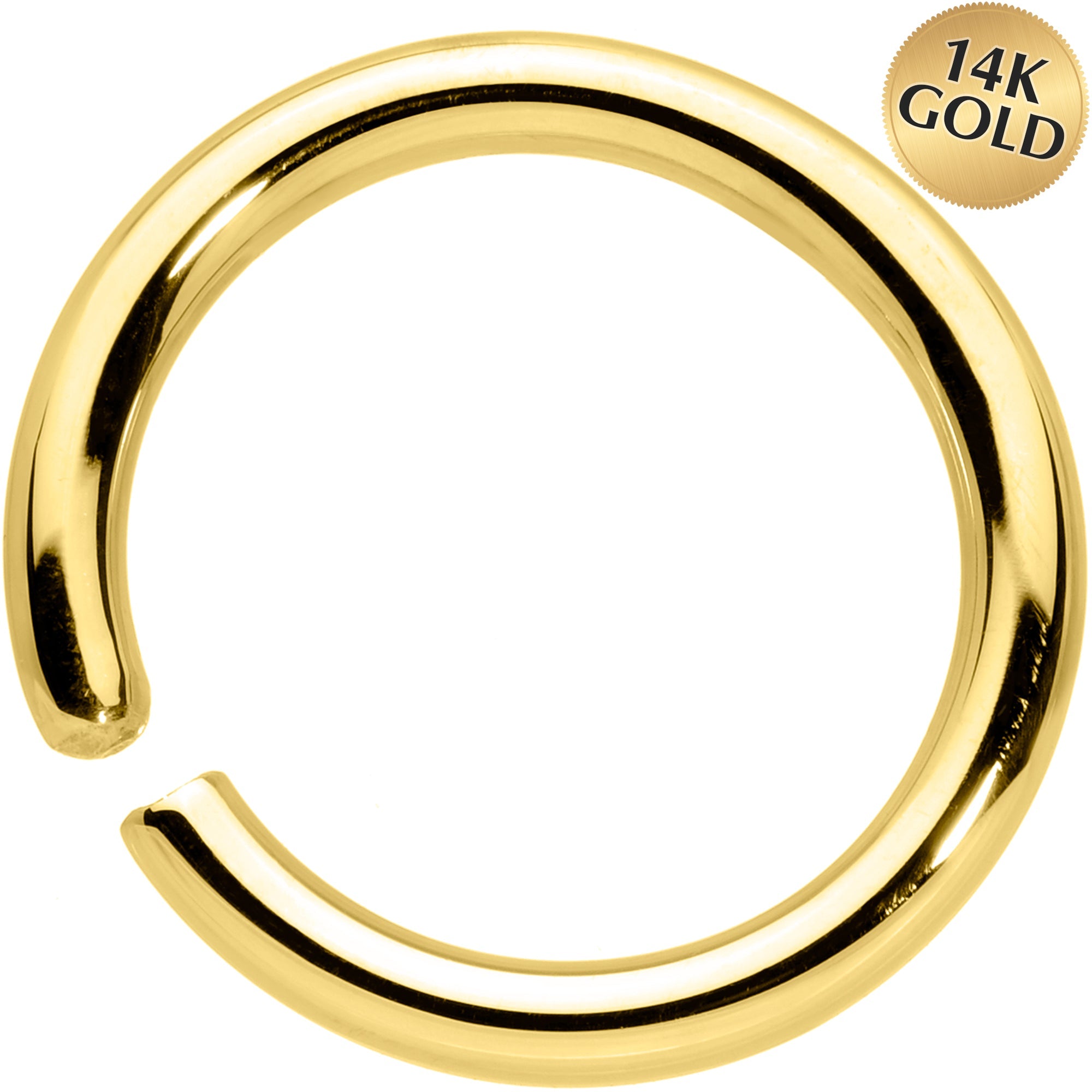 14G 3/8 Handcrafted Solid 14k Yellow Gold Seamless Circular Ring