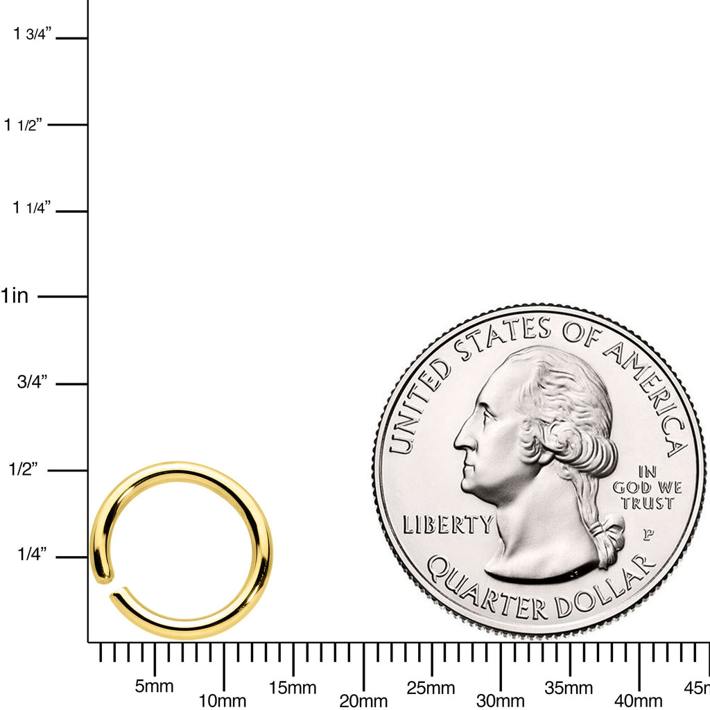 14G 3/8 Handcrafted Solid 14k Yellow Gold Seamless Circular Ring