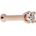 14K Rose Gold 2mm Genuine Diamond Nose Ring