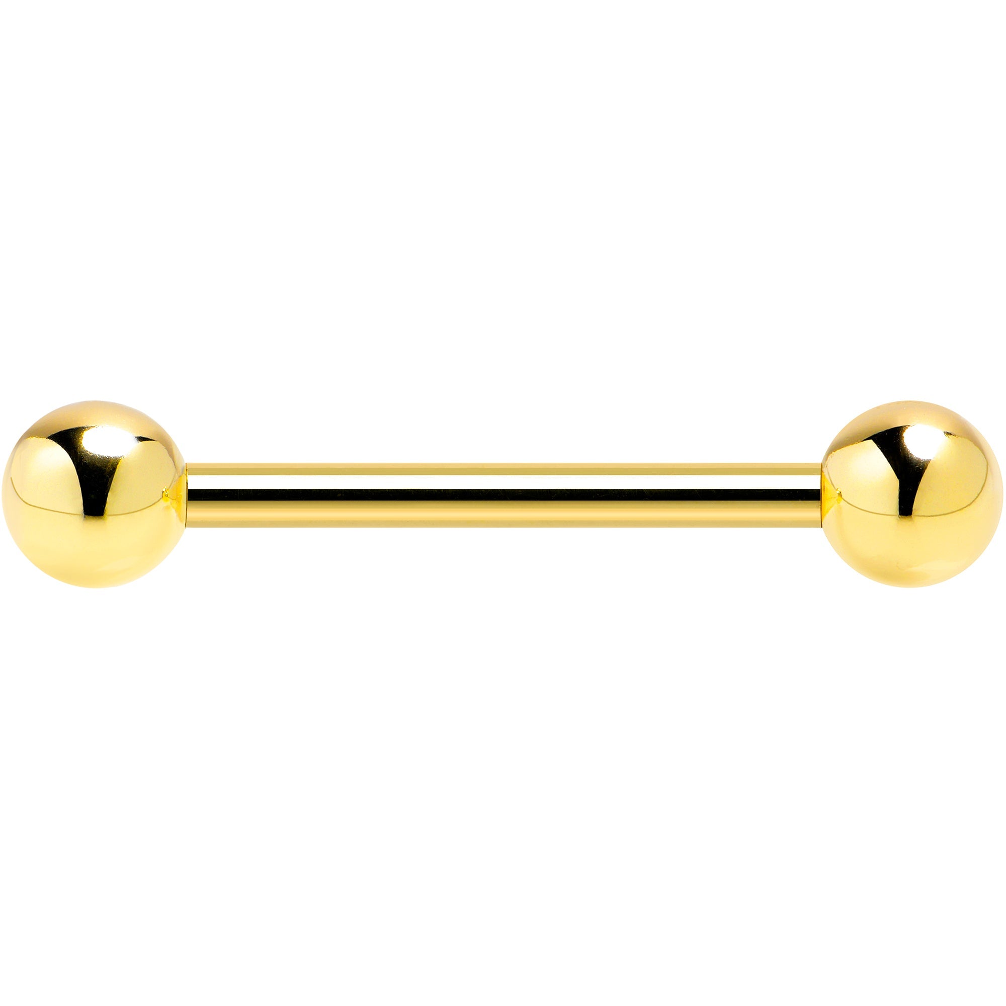 14k Solid Gold Ball Internally Threaded Barbell Tongue Ring