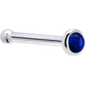Solid 14K White Gold 2mm Genuine Sapphire Nose Ring