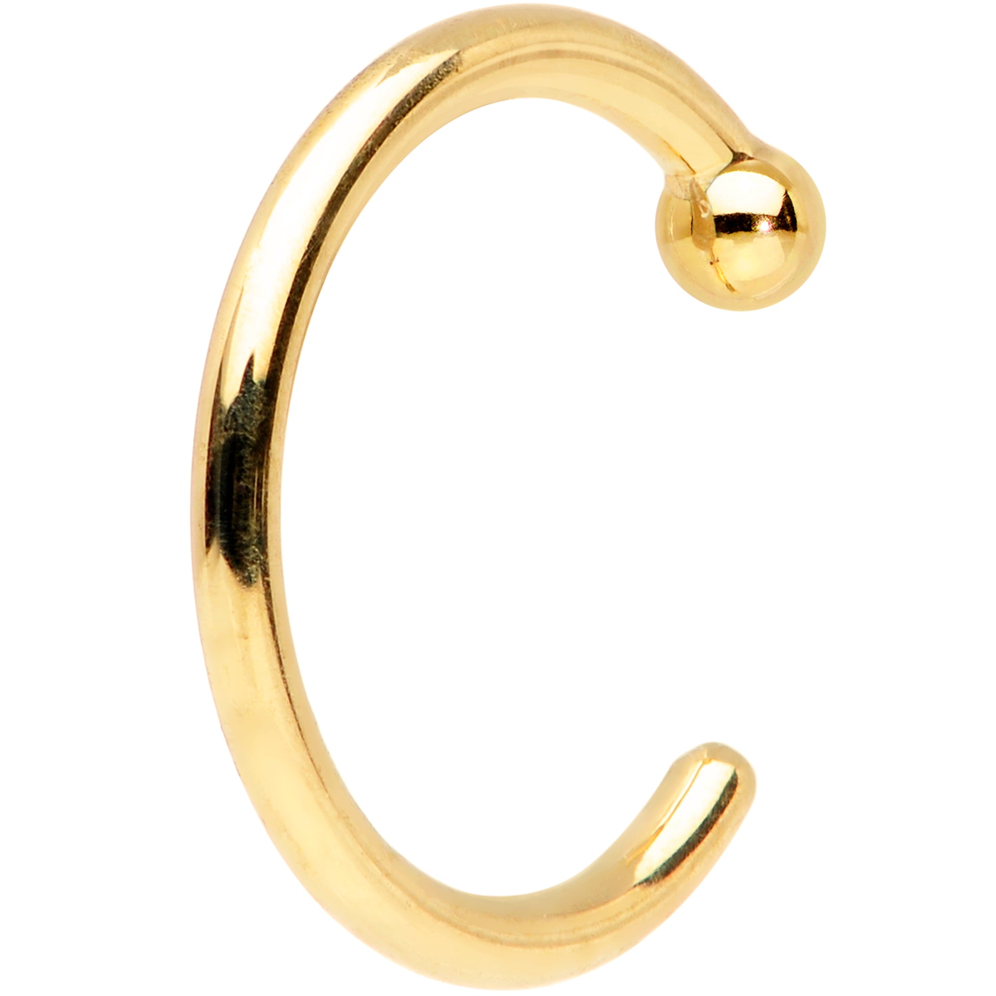 20G 1/4 18k Yellow Gold Nose Hoop