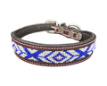 Epic Padded Leather Dog Collar with Beaded Design G