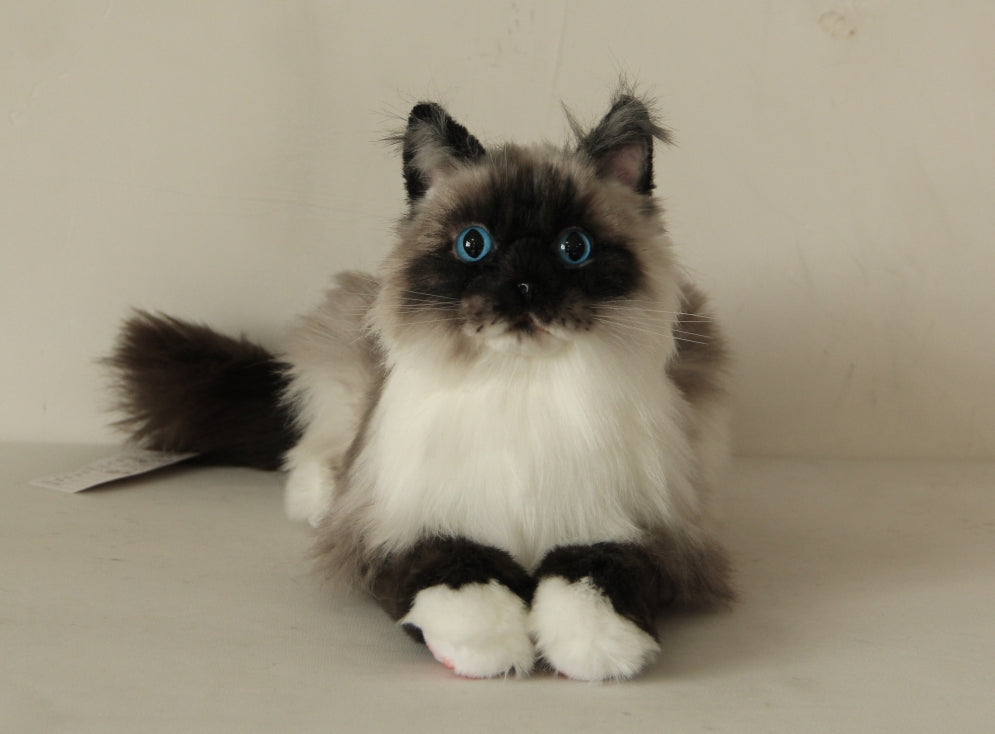 Plush Siamese Cat Longhair Weighted -Handmade Life-Size Companion & Pet Memorial