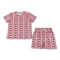 Short sleeves strawberry bow top shorts girls outfits