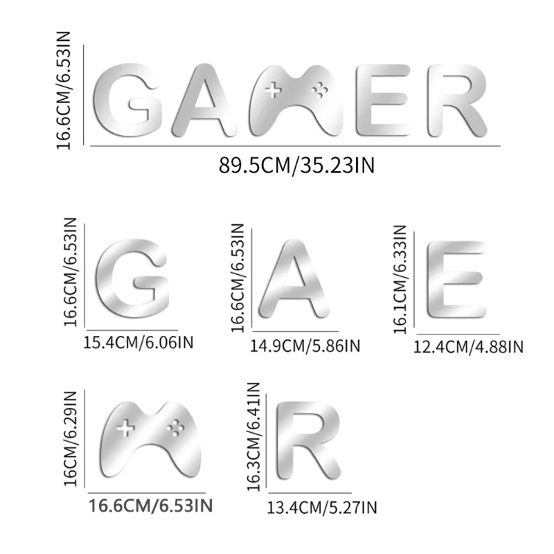 Acrylic Mirror Gamer Wall Decal