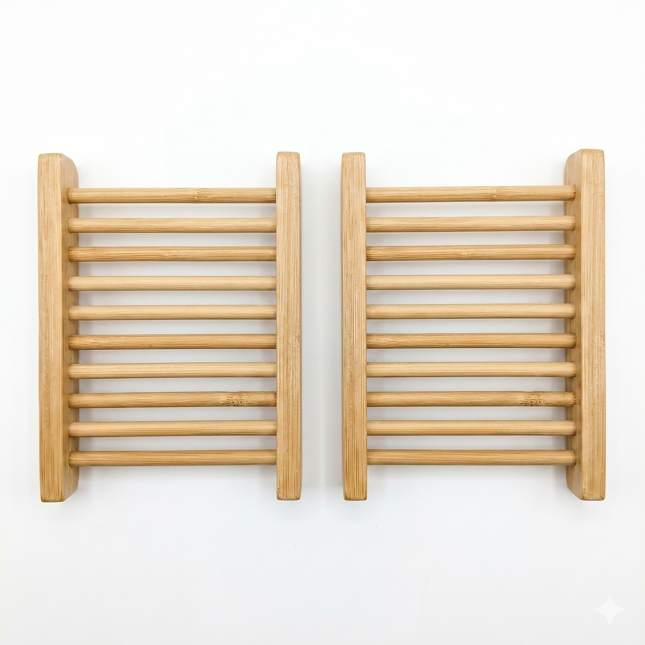 2-Pack Natural Bamboo Soap Bar Dish