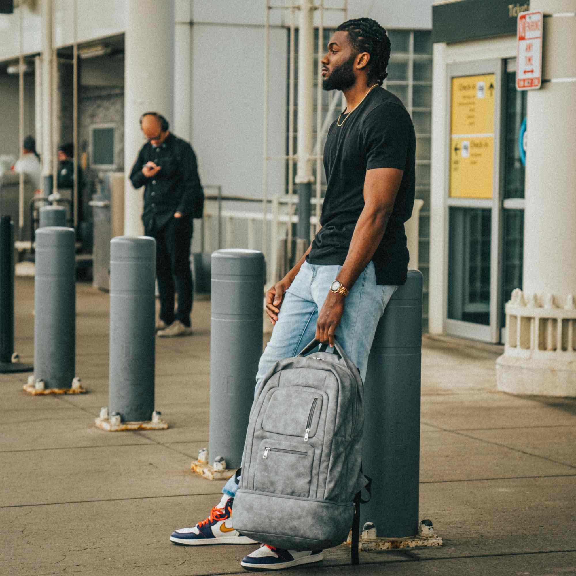 Grey Leather Carry-On Patented Backpack (Only 300 Made)