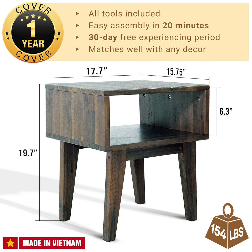 Serena Solid Wood Nightstand