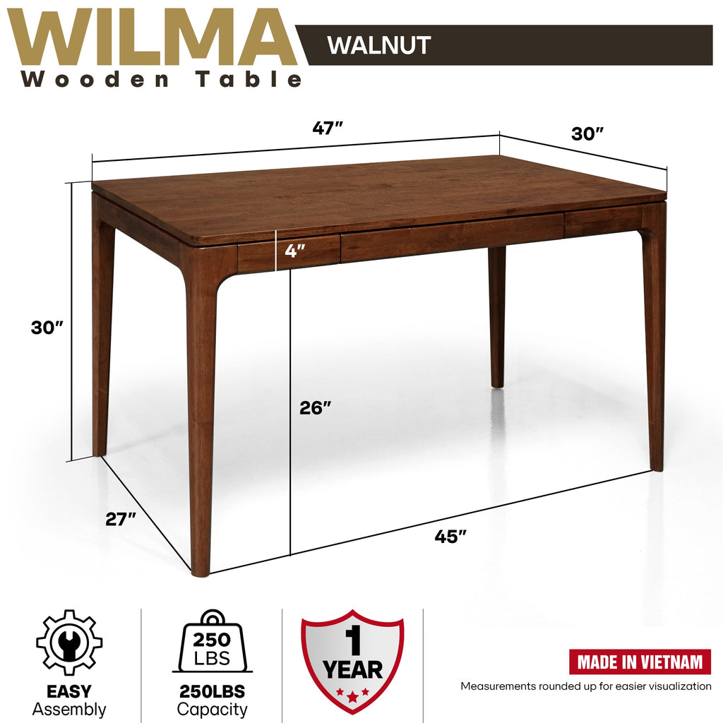 Wilma 48" Rubber Wood Desk