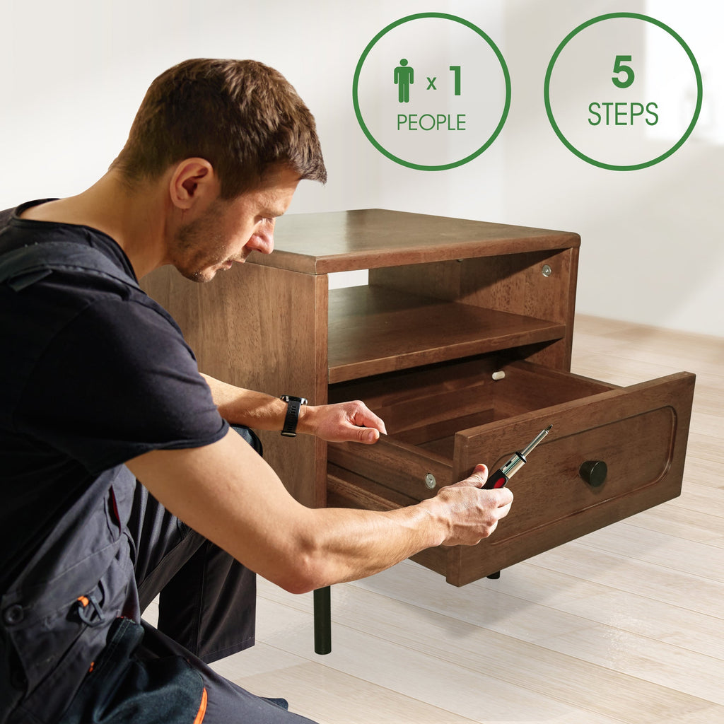 Savana Solid Wood Single-Drawer Nightstand