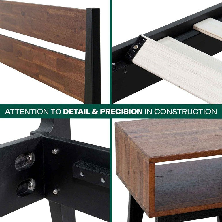 [Buy 1 Get 1] Callisto Solid Wood Bed Frame and Nightstand