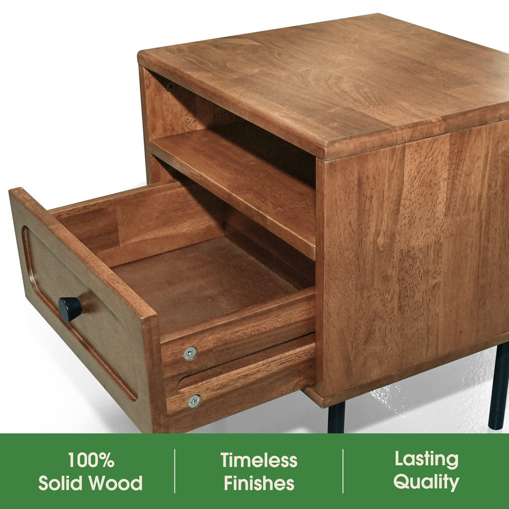 Savana Solid Wood Single-Drawer Nightstand