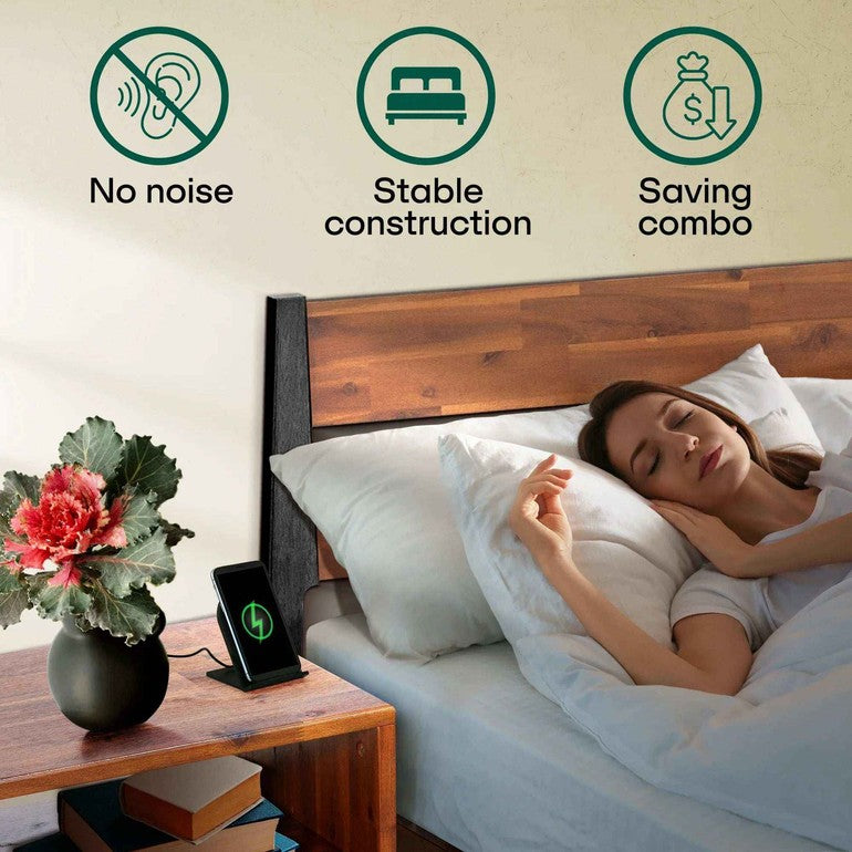 [Buy 1 Get 1] Callisto Solid Wood Bed Frame and Nightstand