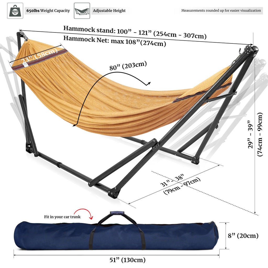 Tranquillo Universal Hammock with Medium Size Stands for Ultimate Relaxation - Ideal Universal Hammock Stands - Medium Size
