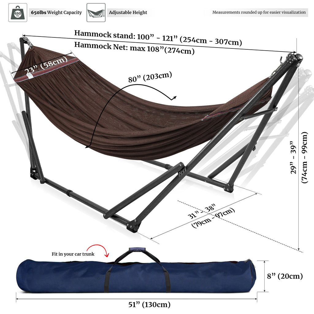 Tranquillo Universal Hammock with Medium Size Stands for Ultimate Relaxation - Ideal Universal Hammock Stands - Medium Size