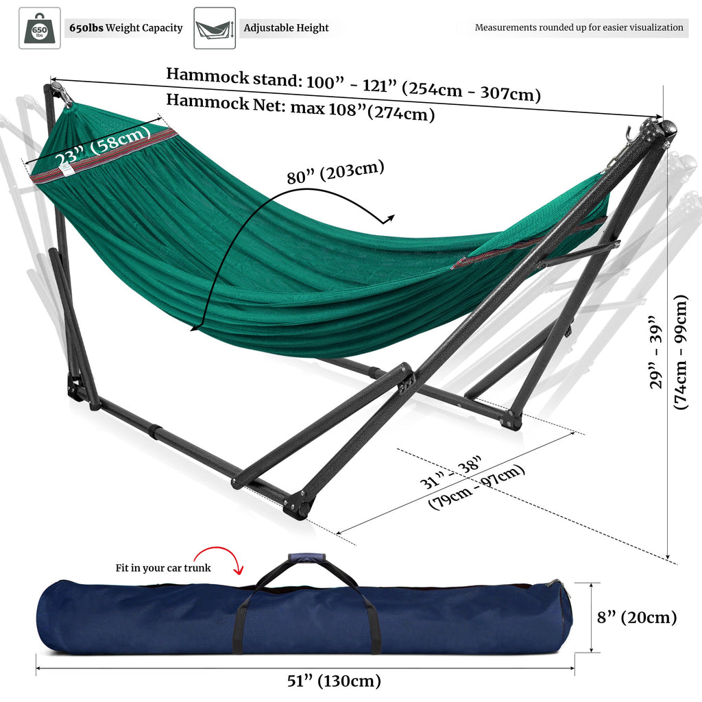 Tranquillo Universal Hammock with Medium Size Stands for Ultimate Relaxation - Ideal Universal Hammock Stands - Medium Size