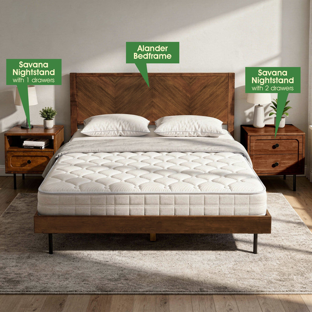 Savana Solid Wood Single-Drawer Nightstand