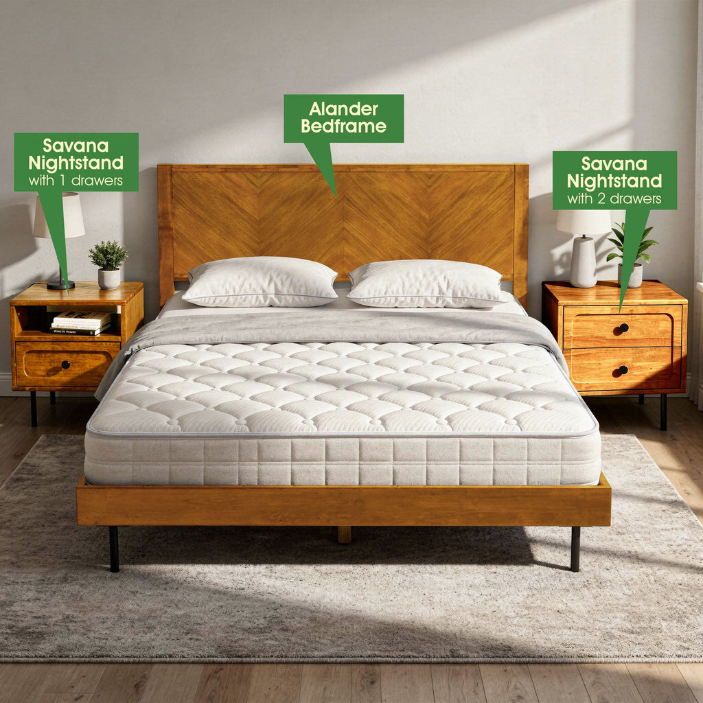 Savana Solid Wood Single-Drawer Nightstand