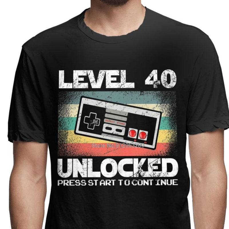 "Level 40 Unlocked" Gamer T-Shirt