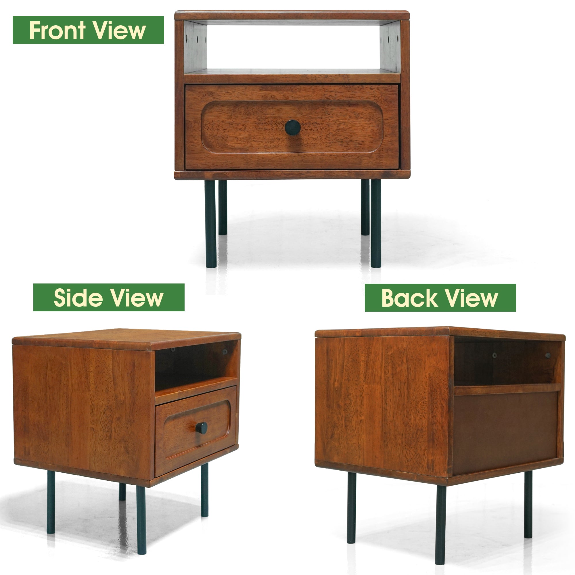 Savana Solid Wood Single-Drawer Nightstand