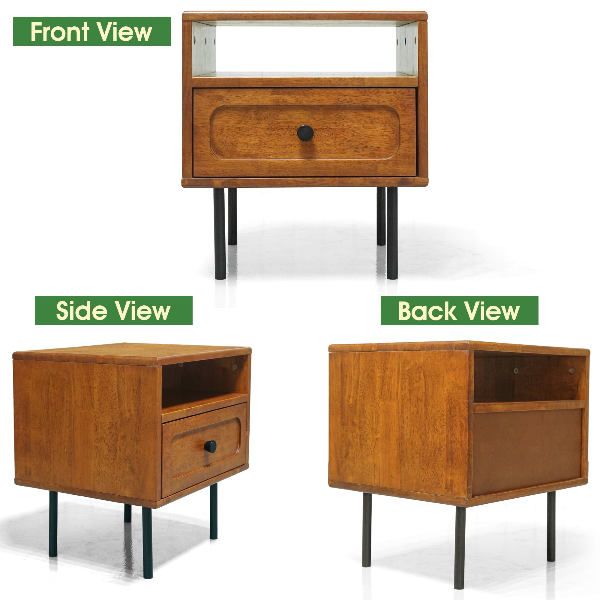 Savana Solid Wood Single-Drawer Nightstand