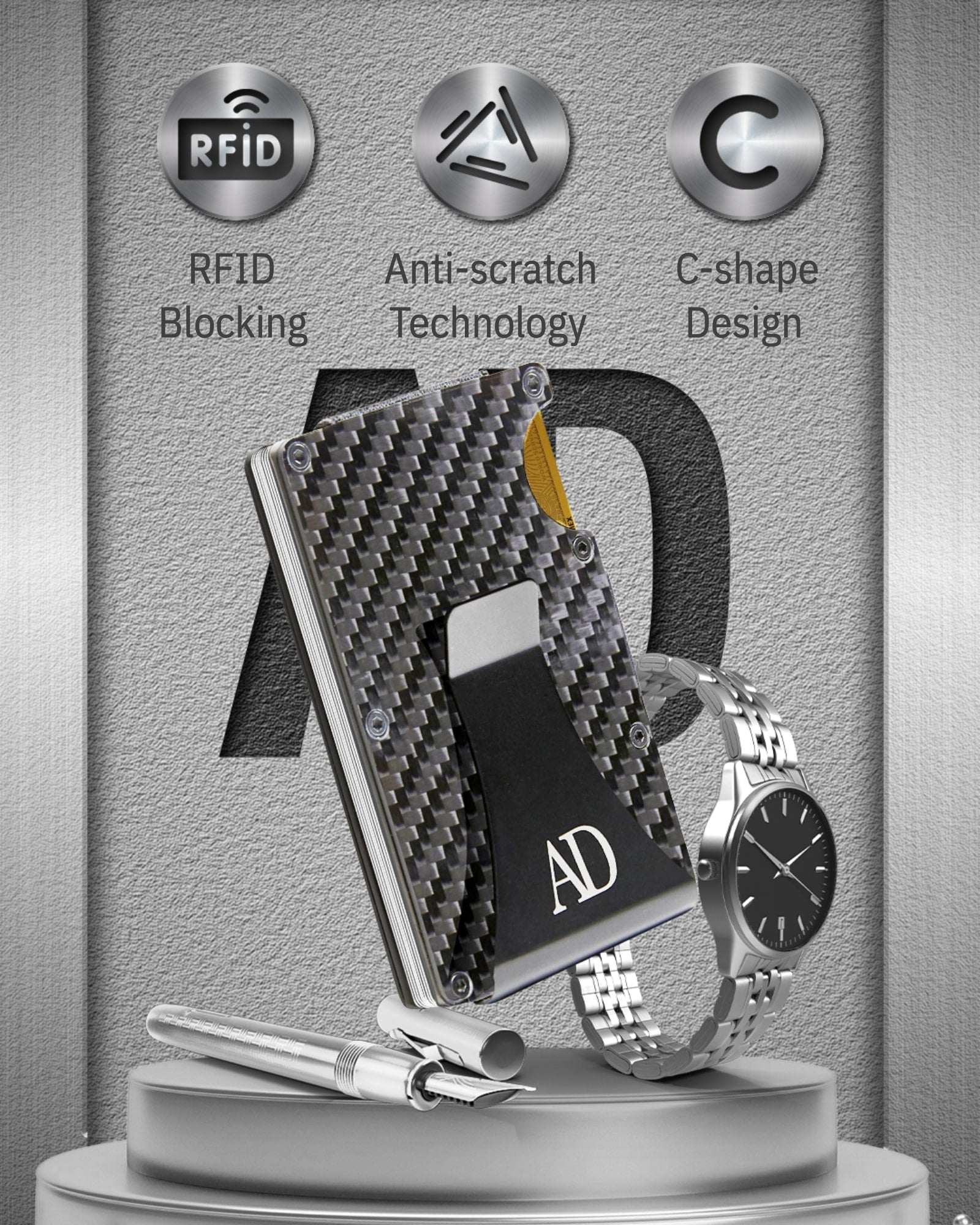 Carbon Fiber Money Clip Card Case