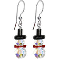 Handcrafted Snowman Earrings Created with Crystals