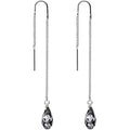 Silver Night Drop Threader Earrings Created with Crystals