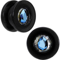 Slate Blue Gem Acrylic Plug Set Created with Crystals 14mm to 20mm