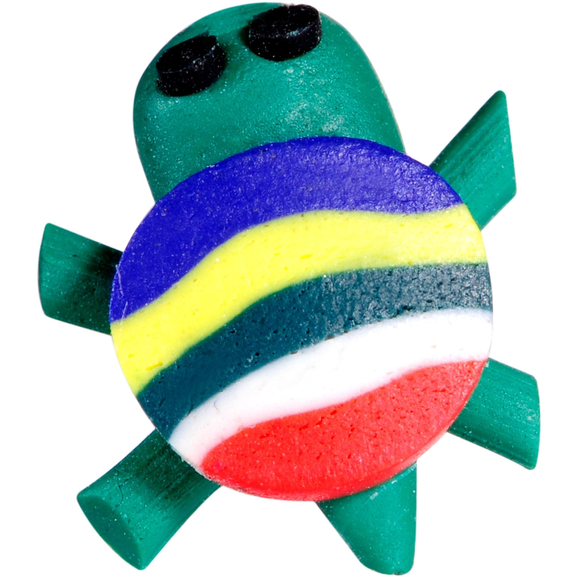 Handcrafted 1/4 5/16 Bioplast Rainbow Turtle Push In Cartilage Earring