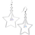 Handcrafted Big Star Dangle Earrings Created with Crystals