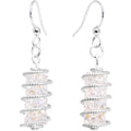 Handmade White Wrap Fishhook Earrings Created with Crystals