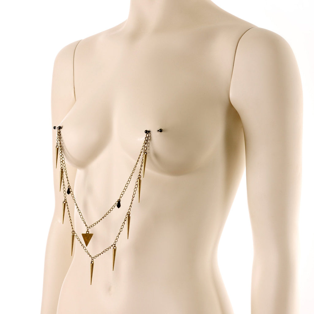 Handcrafted Warrior Drop Nipple Chain Created with Crystal