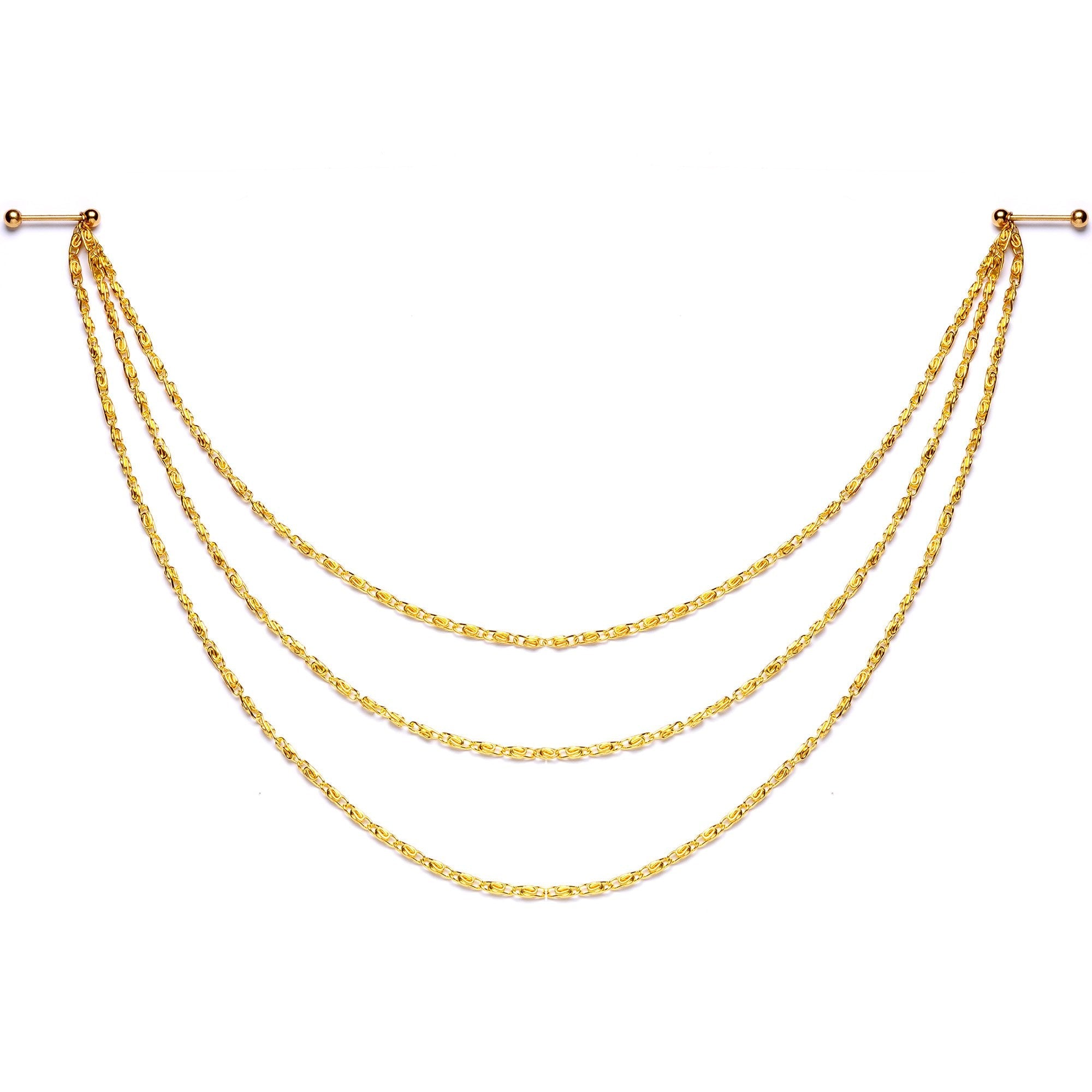 5/8 Handcrafted Electro Plated Debutante Dangle Nipple Chain
