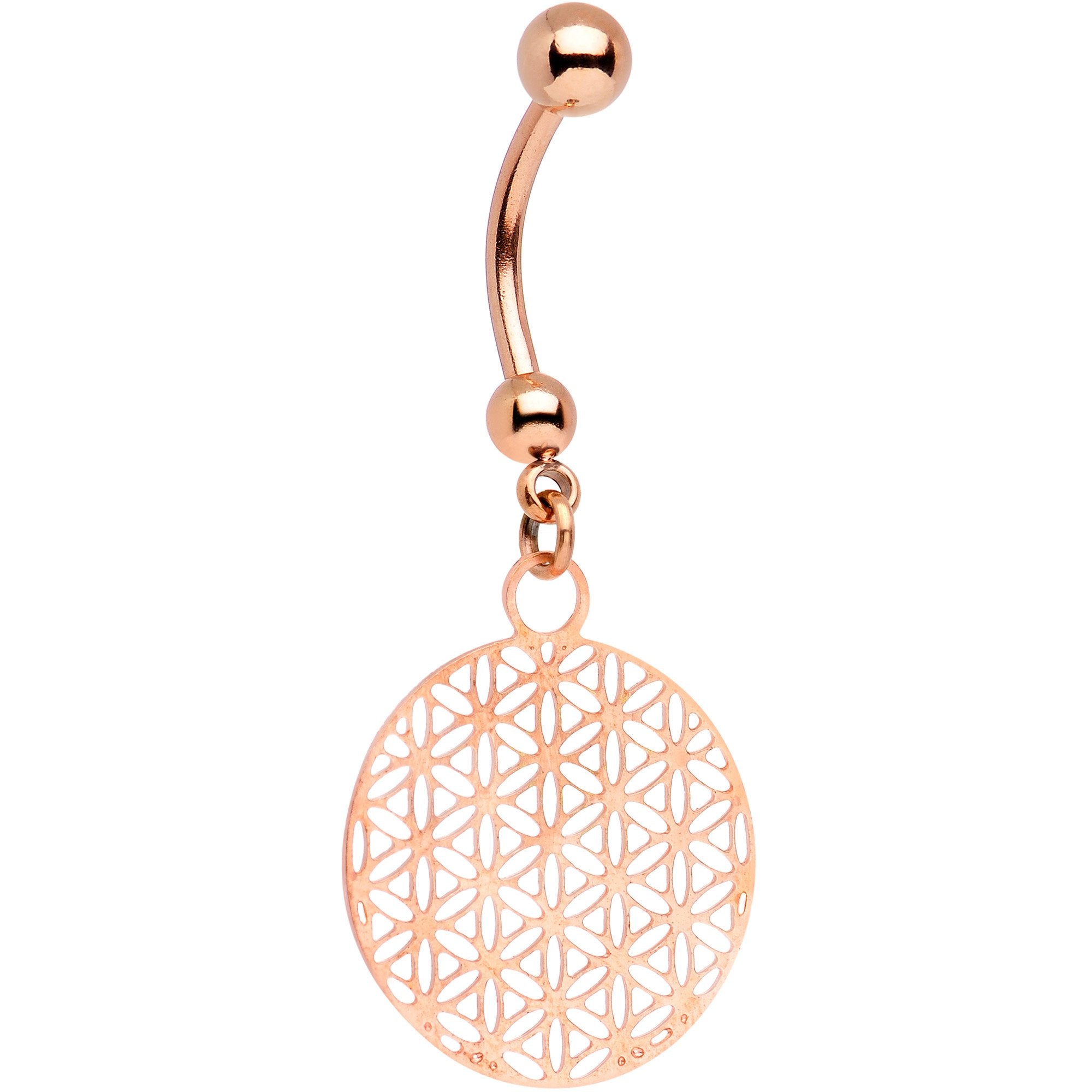 Handcrafted Gold PVD Geometric Refraction Dangle Belly Ring