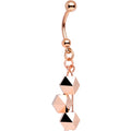 Handcrafted Pyramid Dangle Belly Ring Created with Crystals