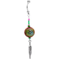 Handcrafted Hippie Hangout Mood Bead Feather Dangle Belly Ring
