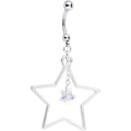 Handmade Starlight Dangle Belly Ring Created with Crystals