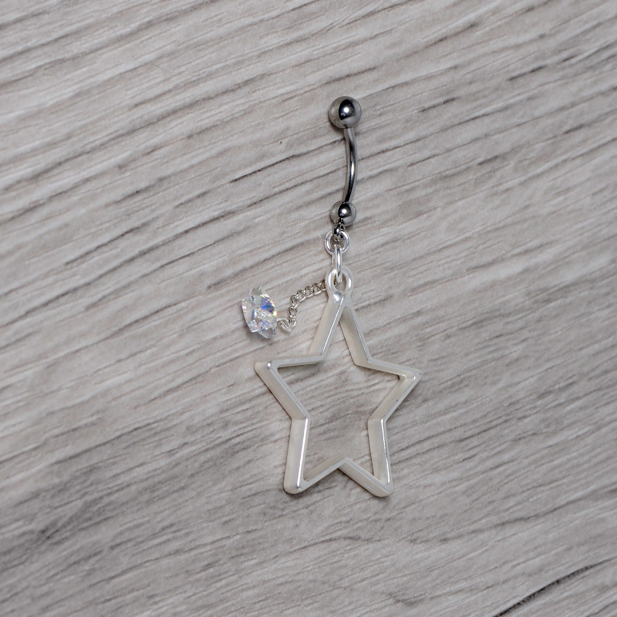 Handmade Starlight Dangle Belly Ring Created with Crystals