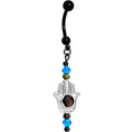 Handmade Hamsa Way Mood Belly Ring Created with Crystals