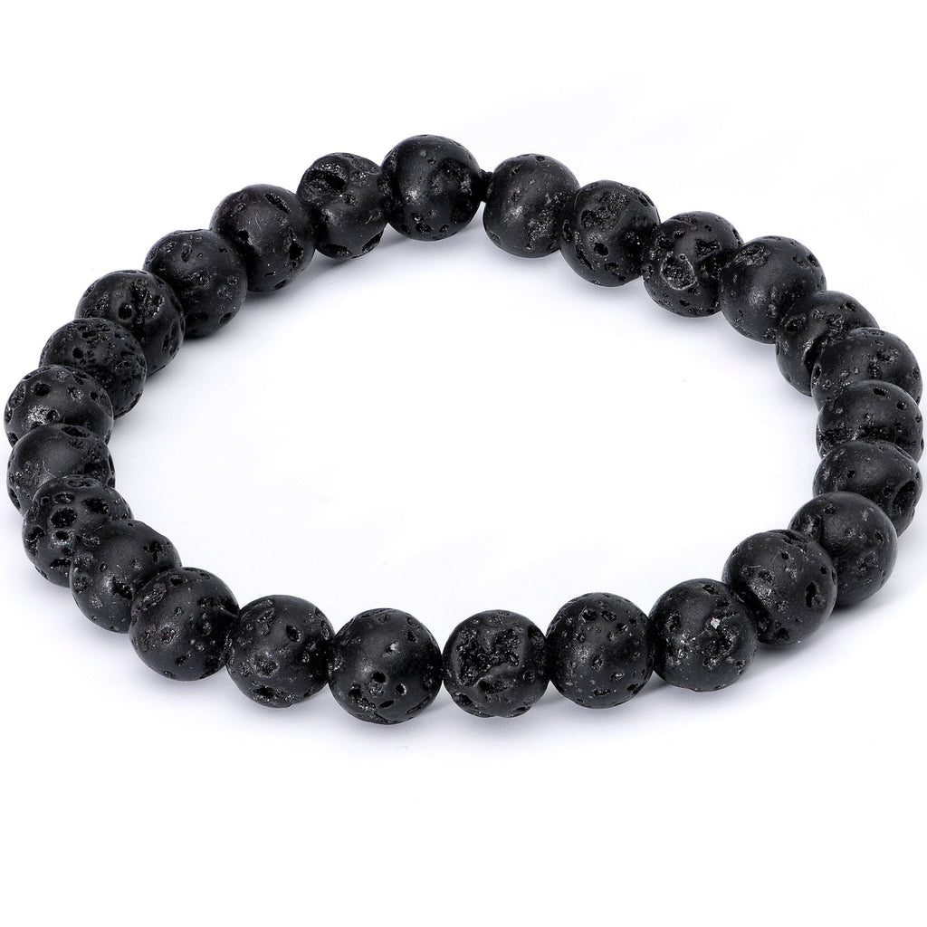 Handmade Lava Stone Garnet Capricorn Zodiac Bracelet Set of 2