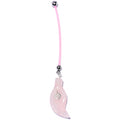 Handcrafted Natural Rose Flower Quartz Leaf Dangle Pregnancy Belly Ring