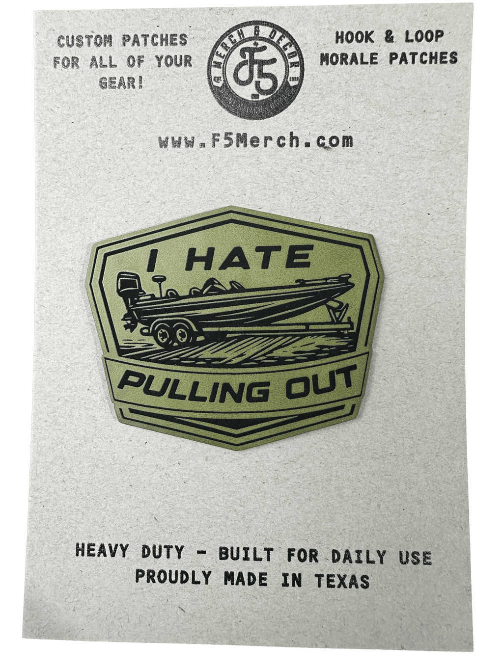 I Hate Pulling Out Laser Engraved Patch